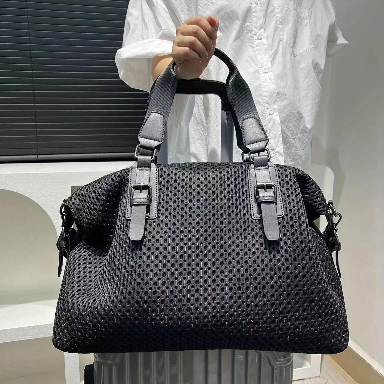 Grand sac de voyage en nylon imperméable pour femme, sac messager à bandoulière simple, loisirs, vac