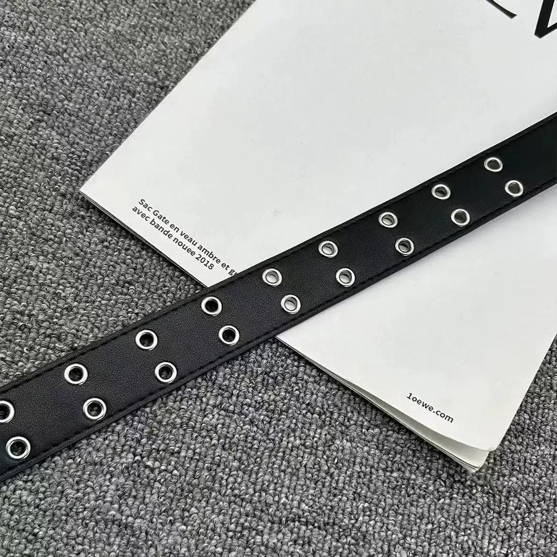 Ceinture Punk en cuir PU ajouré Y2K pour hommes et femmes, accessoire tendance pour cadeaux, ceintur