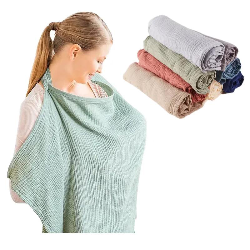 Couverture d'allaitement respirante pour bébé, couverture d'allaitement en mousseline de coton, tabl