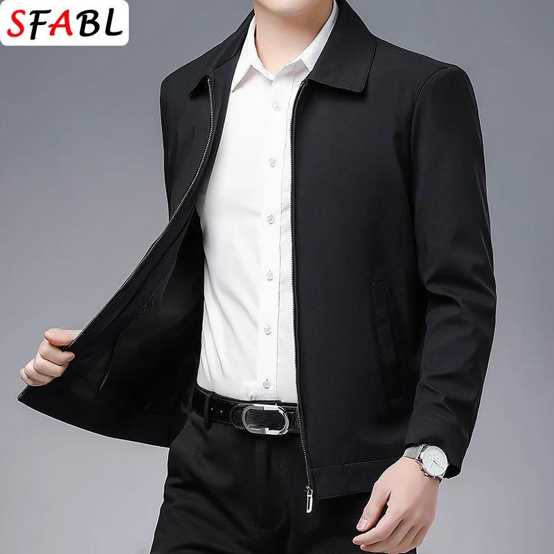 Veste à col rabattu pour homme, style décontracté et professionnel, nouvelle marque, couleur unie, v