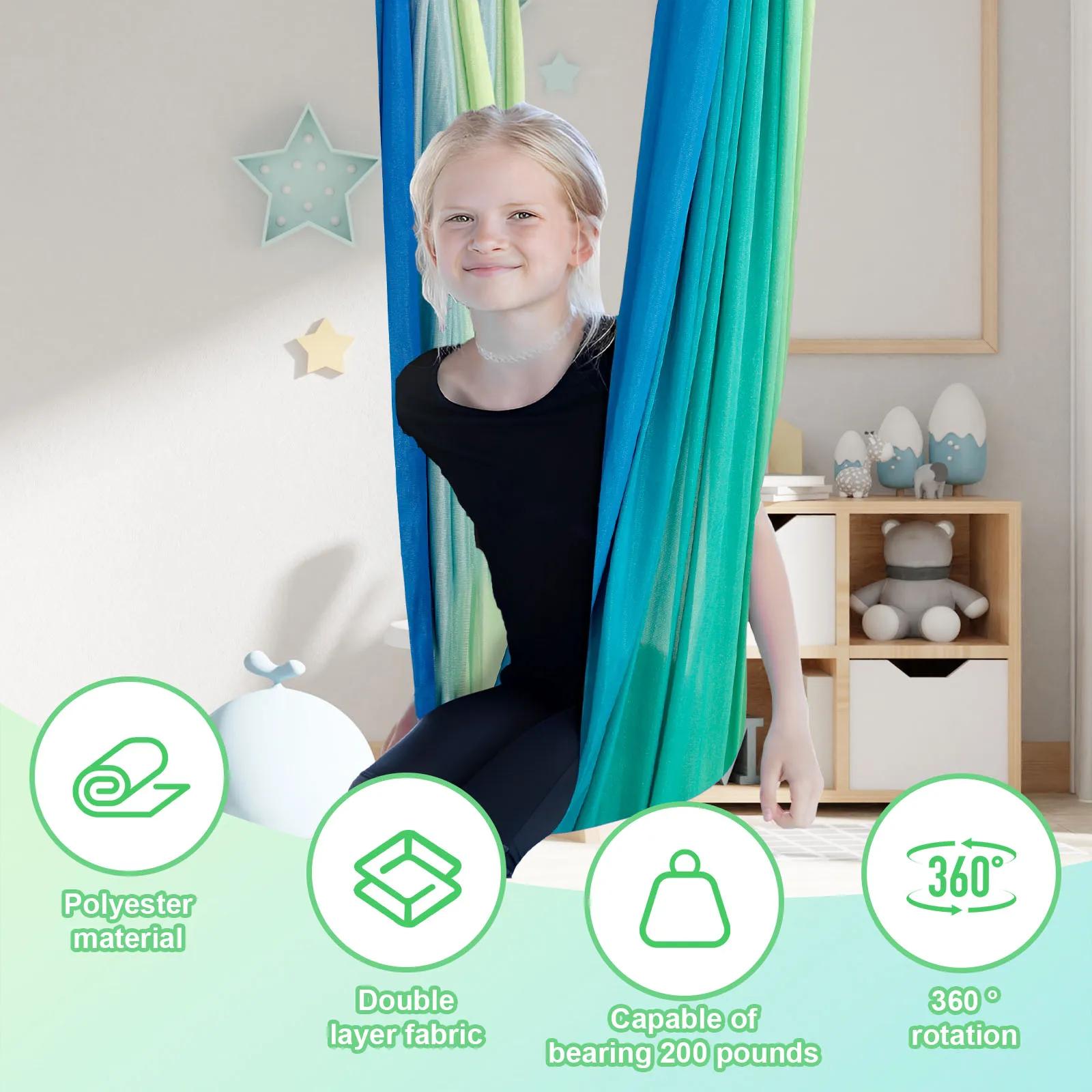 Balançoires sensorielles pour enfants Balançoire câlin confortable double couche avec 360 ° Le cin