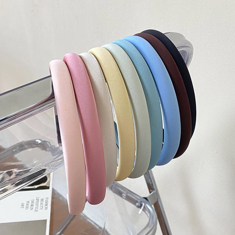 Bandeau de cheveux fin en tissu solide pour femmes, bandeau de sauna simple coréen, bandeau frais po