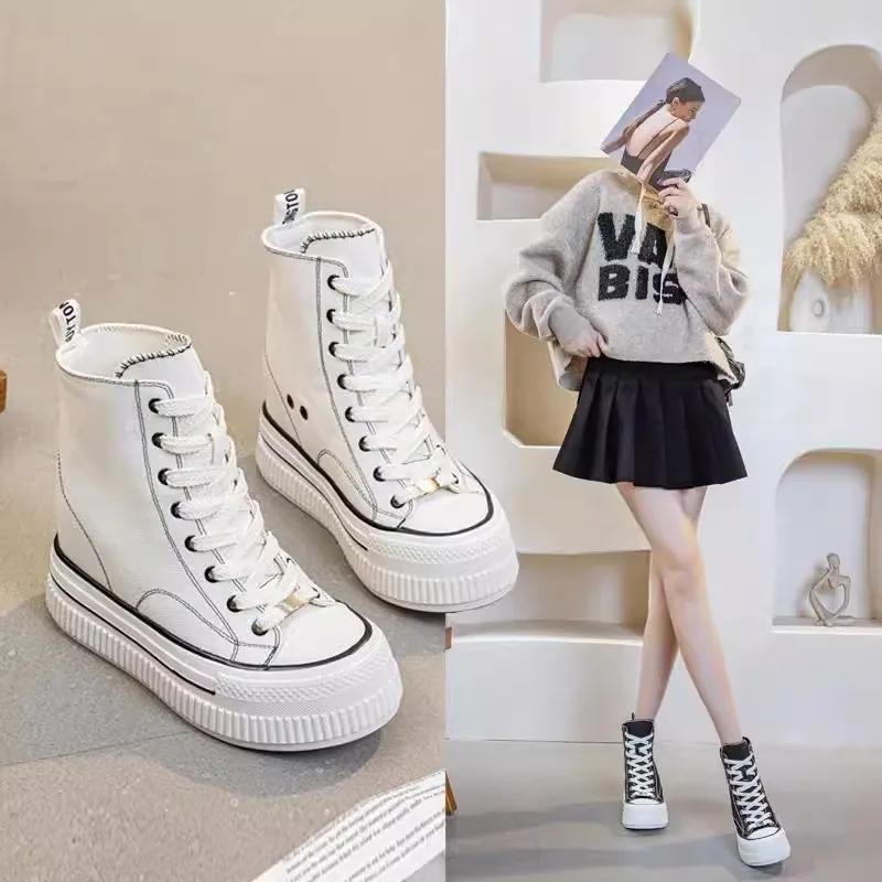 CHABELLA hauteur augmenter 13 cm femmes chaussures en toile haut Design avec boucle et fermeture écl