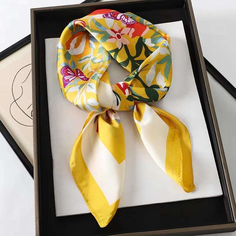Injplanchers f carré de luxe pour femmes, bandes de cheveux Hijab, foulard de la présidence, châle e