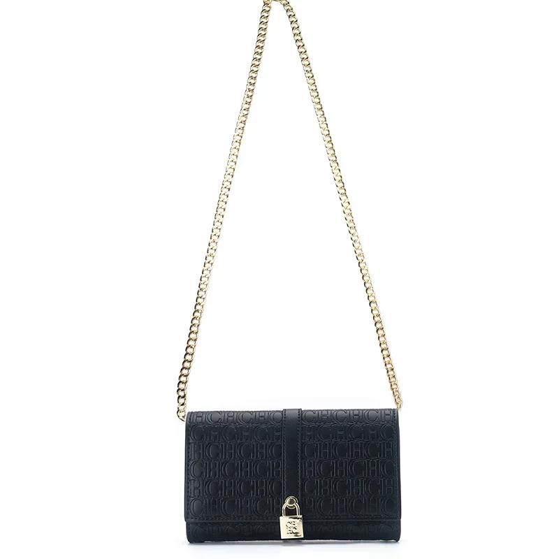 CH exquis à la mode lettre imprimée chaîne serrure conception classique femmes sac à main de haute q