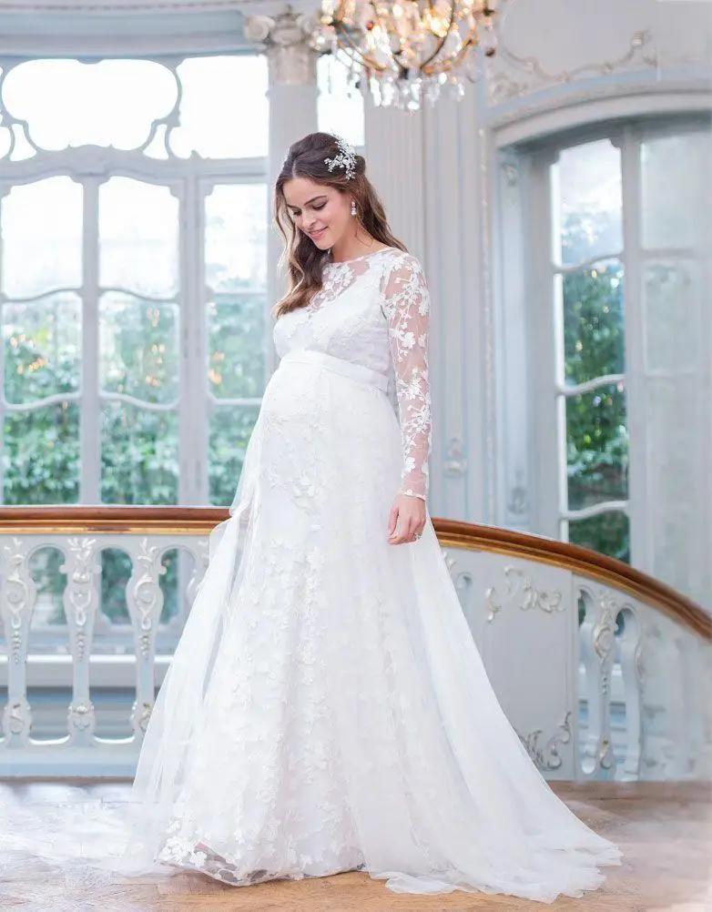 ALTERFull-Robe Longue Maxi en Dentelle, Manches sulf, en Forme de V, Ourlet au Dos, Bouffante, pour