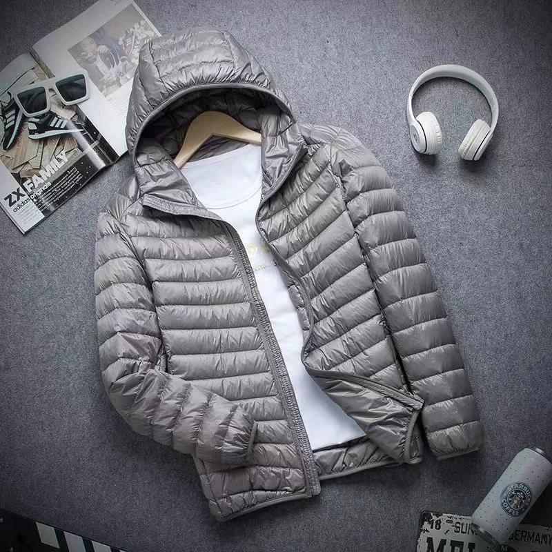 0-10 ℃ Veste d'hiver pour hommes, doudoune de canard Ultra légère, Portable, à capuche, plume, Par