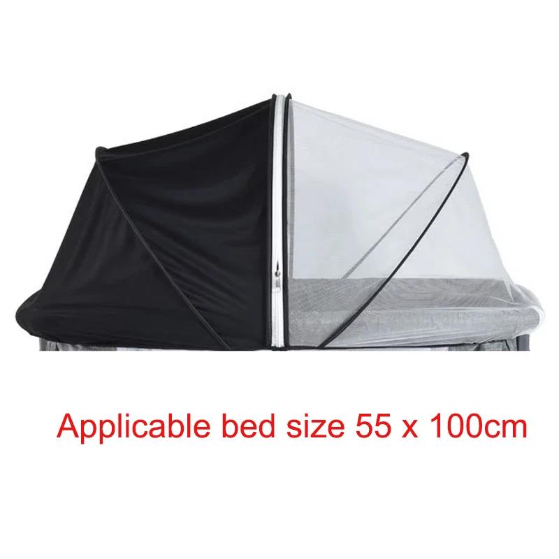Moustiquaire de lit bébé avec fermeture éclair, respirante et pare-soleil, pour berceau et lit de bé