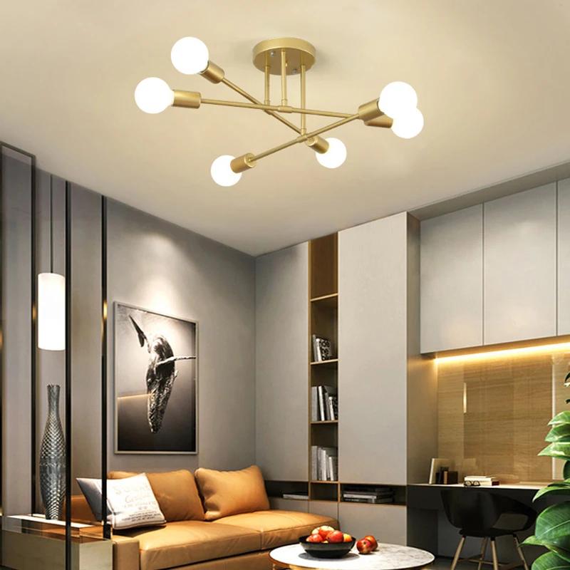 Rétro industriel en fer forgé matériel 6 têtes LED plafonnier maison Luminaire moderne salon lumière
