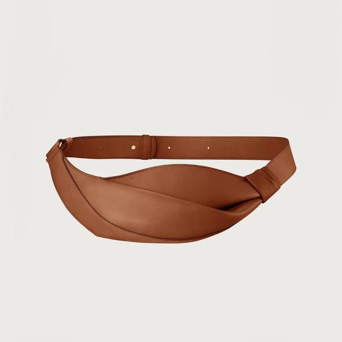 Sac à bandoulière en cuir de vache lisse de style français, sac en corne à la mode, nouvelle collect
