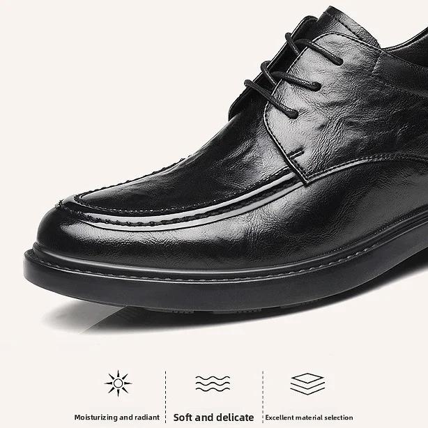 Chaussures de soirée décontractées, chaussures marron et noires pour hommes, mocassins en cuir de va