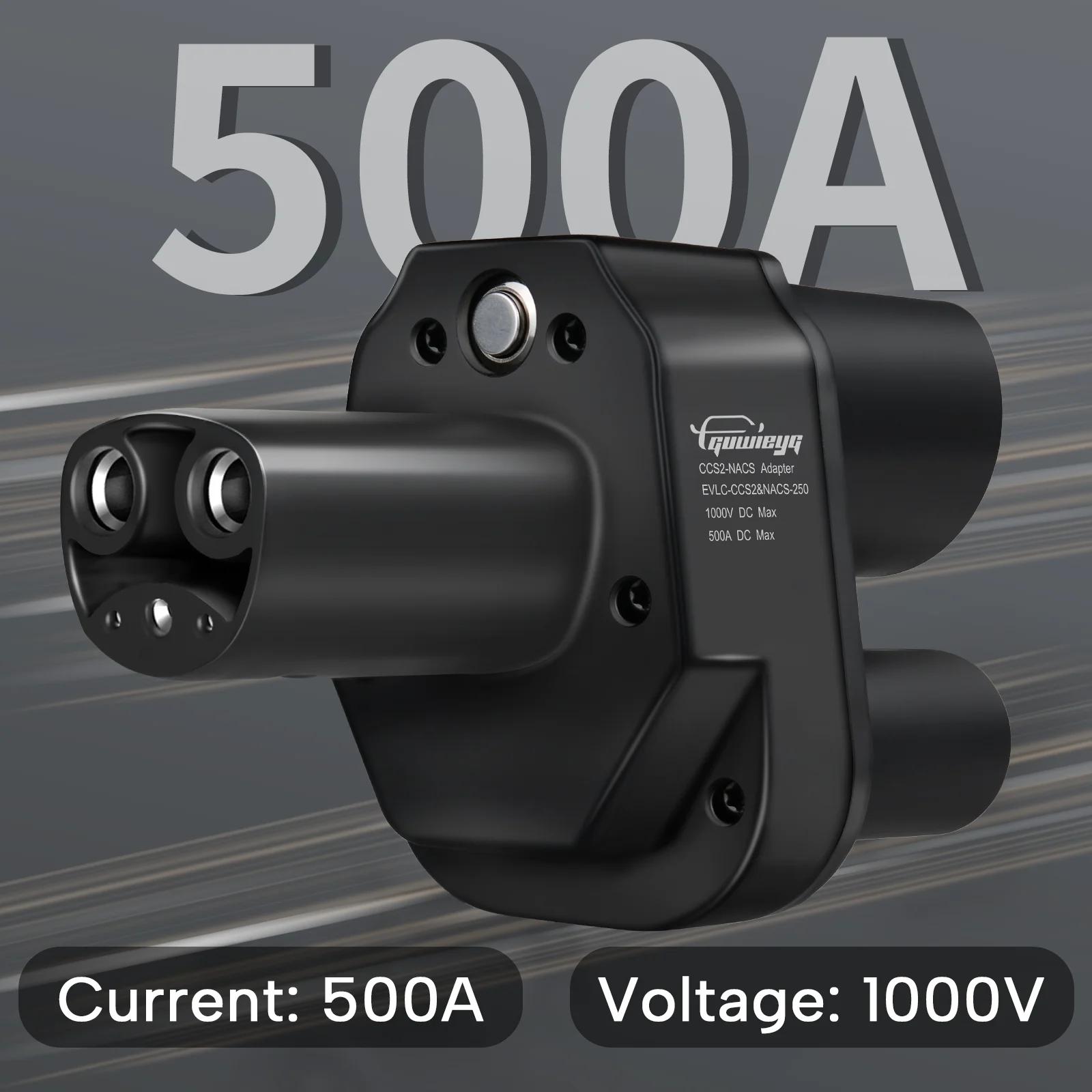 Adaptateur de charge EV CCS2 vers Tesla GUWIEYG 500A CCS2 Combo pour Tesla Convertisseur pour charge