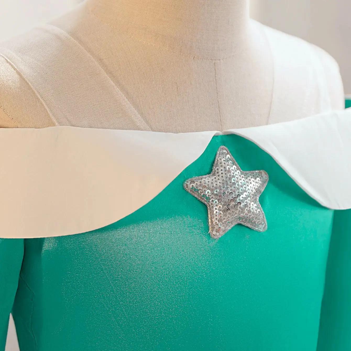Robe de princesse Rosalina pour filles, Costume de jeu d'anime avec accessoires pour enfants, tenue
