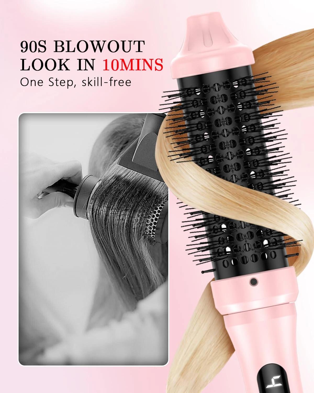 Fer à friser à infrarouge, brosse électrique, peigne Anti-brûlure, 1.5 pouces, volumateur rond chauf