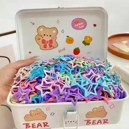 Pinces à cheveux étoile colorée aléatoire BB, 30/60/90 pièces, Barrettes étoiles mignonnes, Clip à p