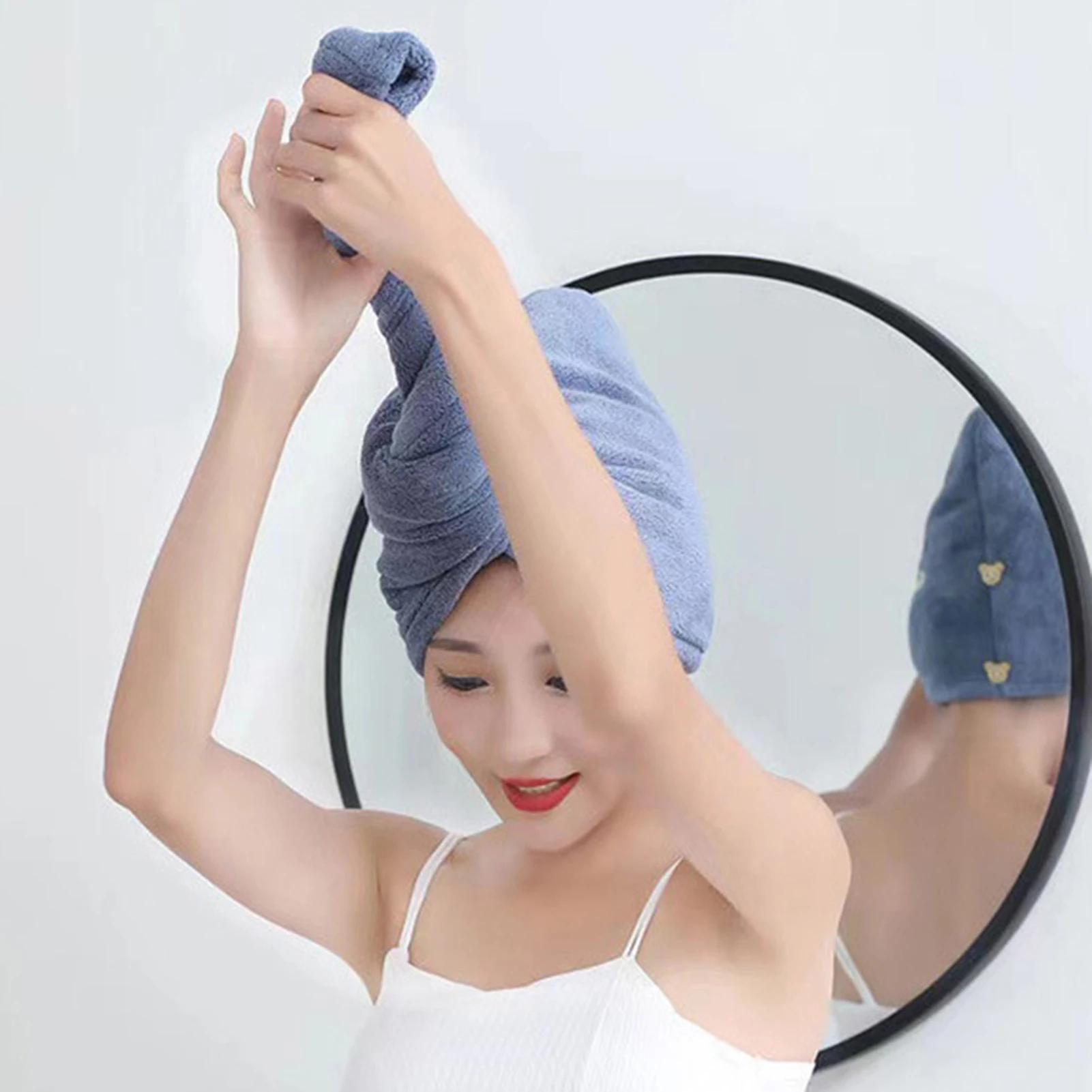 Serviette de cheveux en molleton de corail pour femmes, Turban lavable pour cheveux, serviettes de t