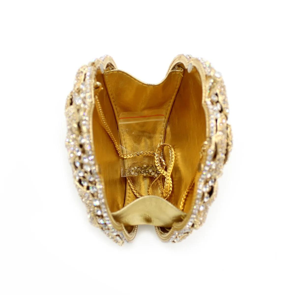 Élégant Rose mariage mariée sac à main strass sac femmes luxe brillant fête pochette sac à main conc