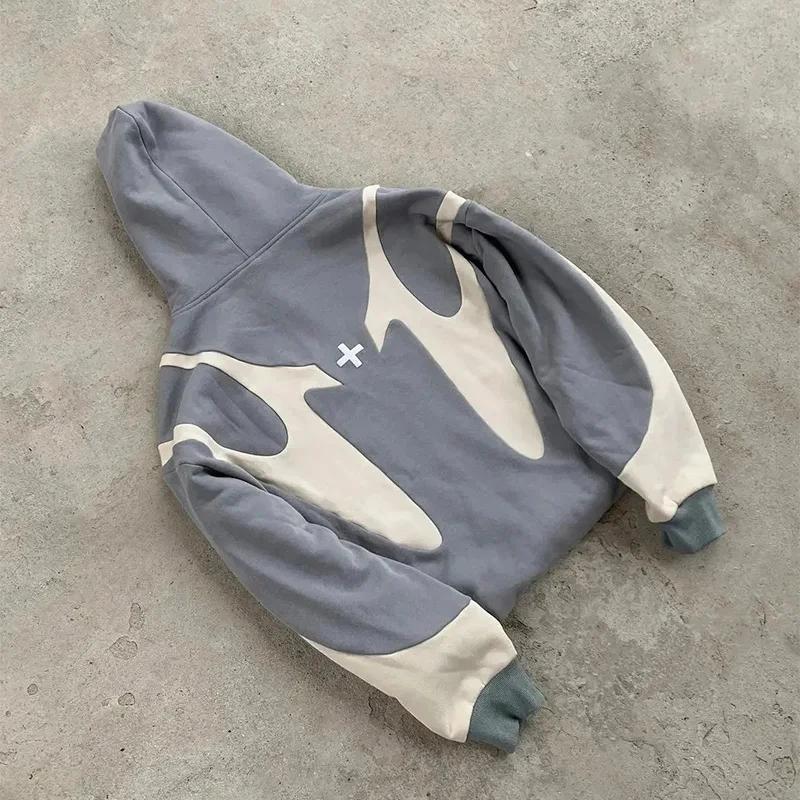 Sweat à capuche à motif diable imprimé avec lettres rétro américaines, Y2k, Harajuku, décontracté, p