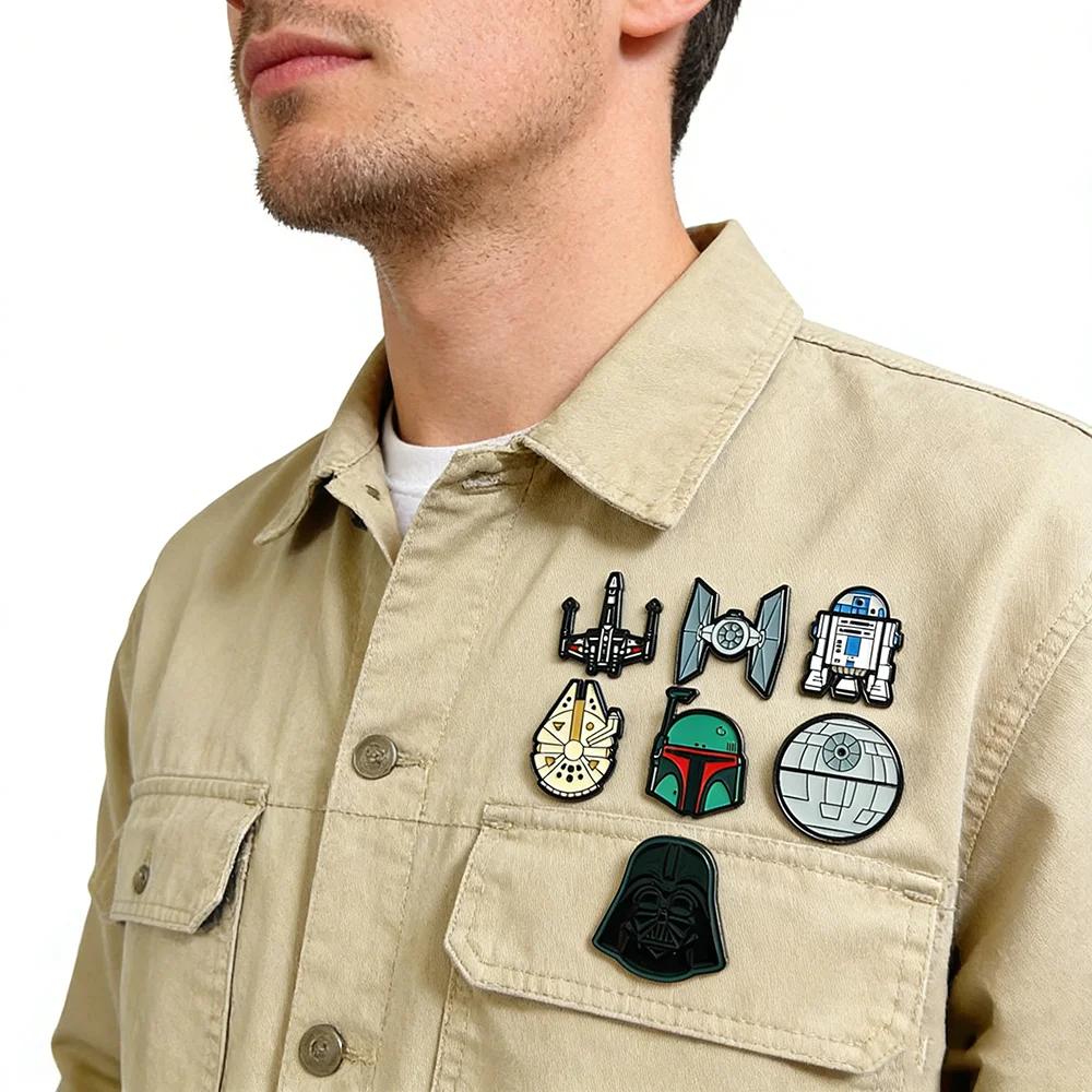 Ensemble de 7 épingles en émail Star Wars, collection de broches avec Stormtrooper, Darth Vader, Mil