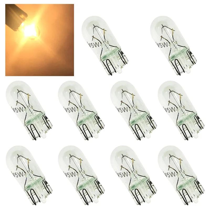 10/20 pièces T10 W5W 194 168 2825 clair intérieur dôme Signal lampes verre 12V 5W halogène lumières