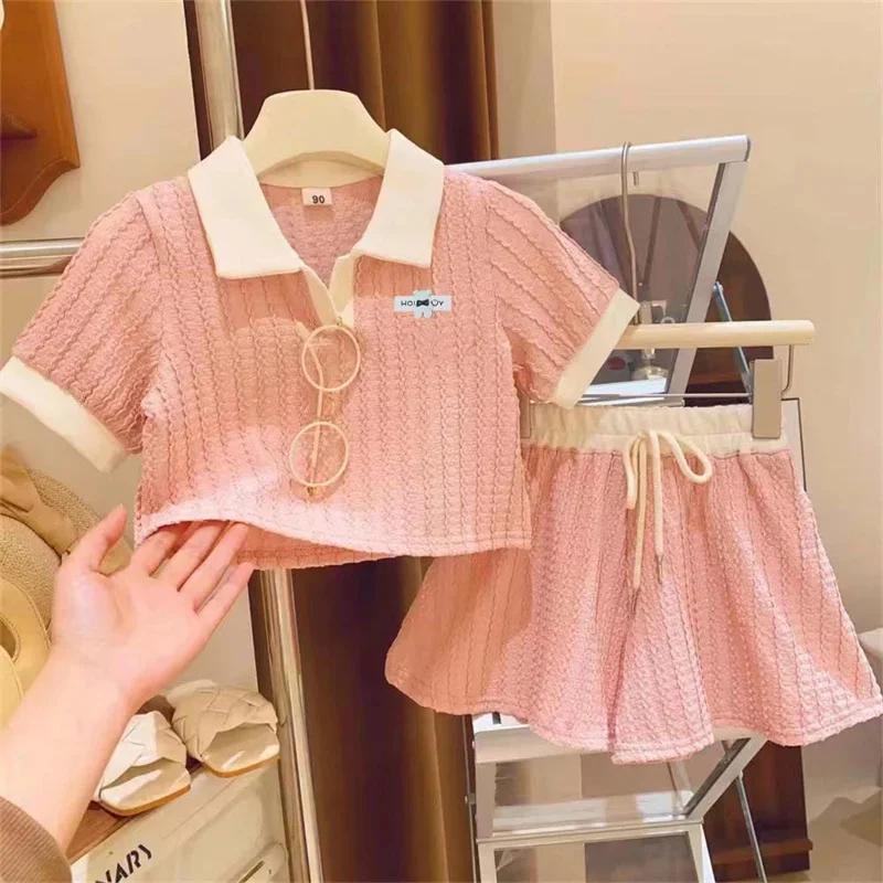 Ensemble de vêtements pour bébés filles, mignon, doux, décontracté, haut à manches courtes, pantalon
