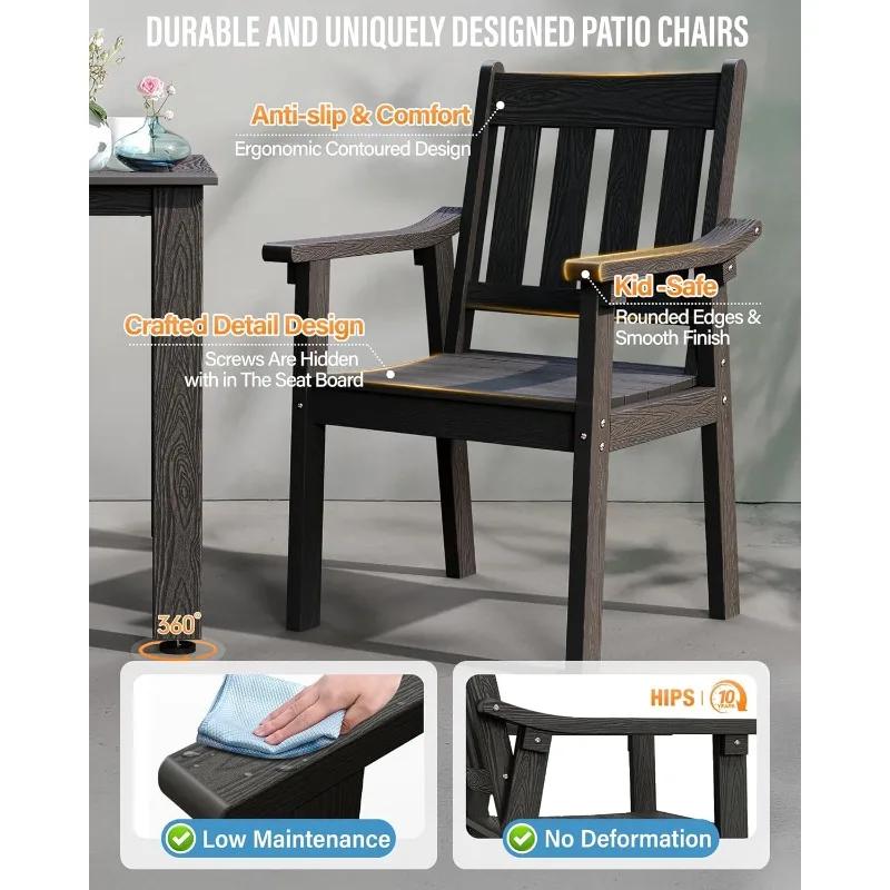 Ensemble de table de patio HIPS : table et chaises d'extérieur 7 pièces, ensemble de meubles de sall