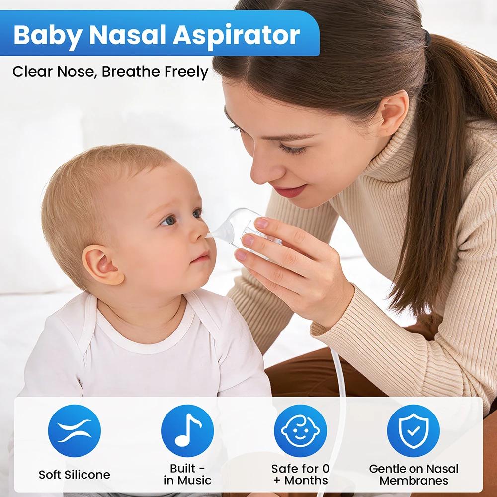 Aspirateur nasal électrique pour bébé avec musique et comptines - Rechargeable et doux