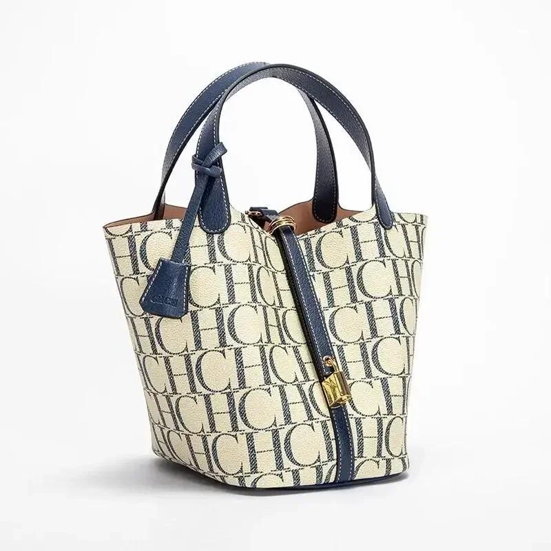 CH – sac à bandoulière de grande capacité pour femmes, marque de luxe, Texture Jacquard en PVC, four