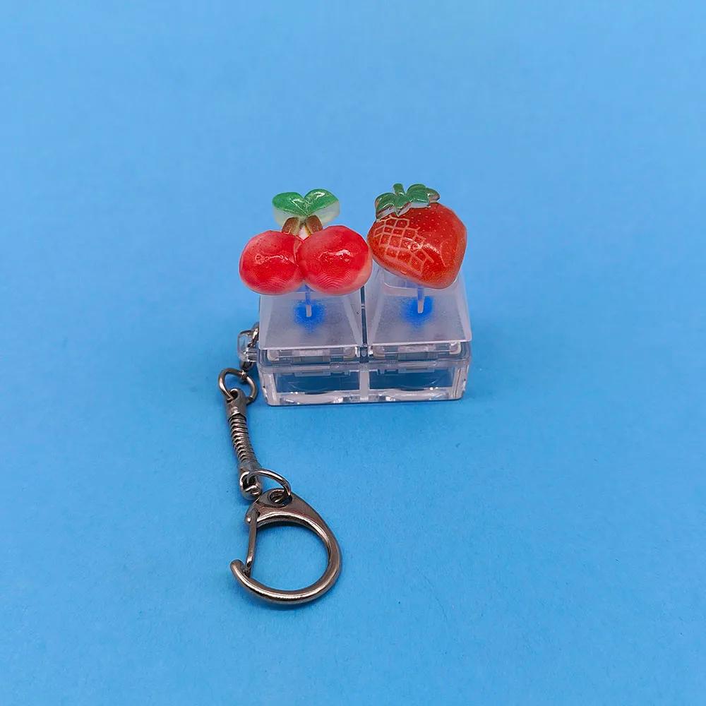 Keycap-Porte-clés avec pendentif fruits pour téléphone portable, porte-clés Kawaii, jouet Pop Fidget