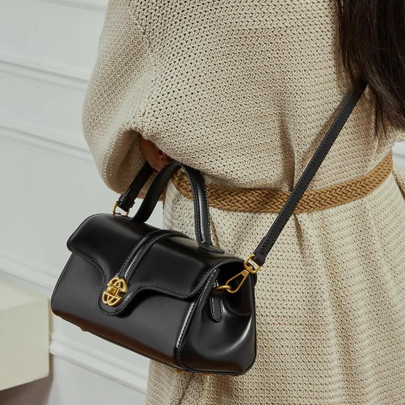 Sac à main de luxe en cuir de vache fendu pour femmes, sac à bandoulière carré de bonne qualité, nou