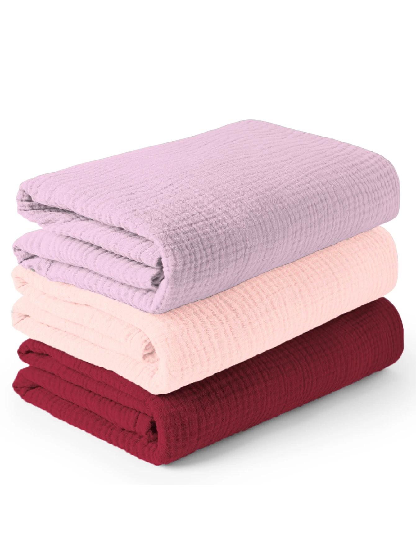 Couverture d'emmaillotage en mousseline pour nouveau-né, douce et respirante, 3 pièces/ensemble