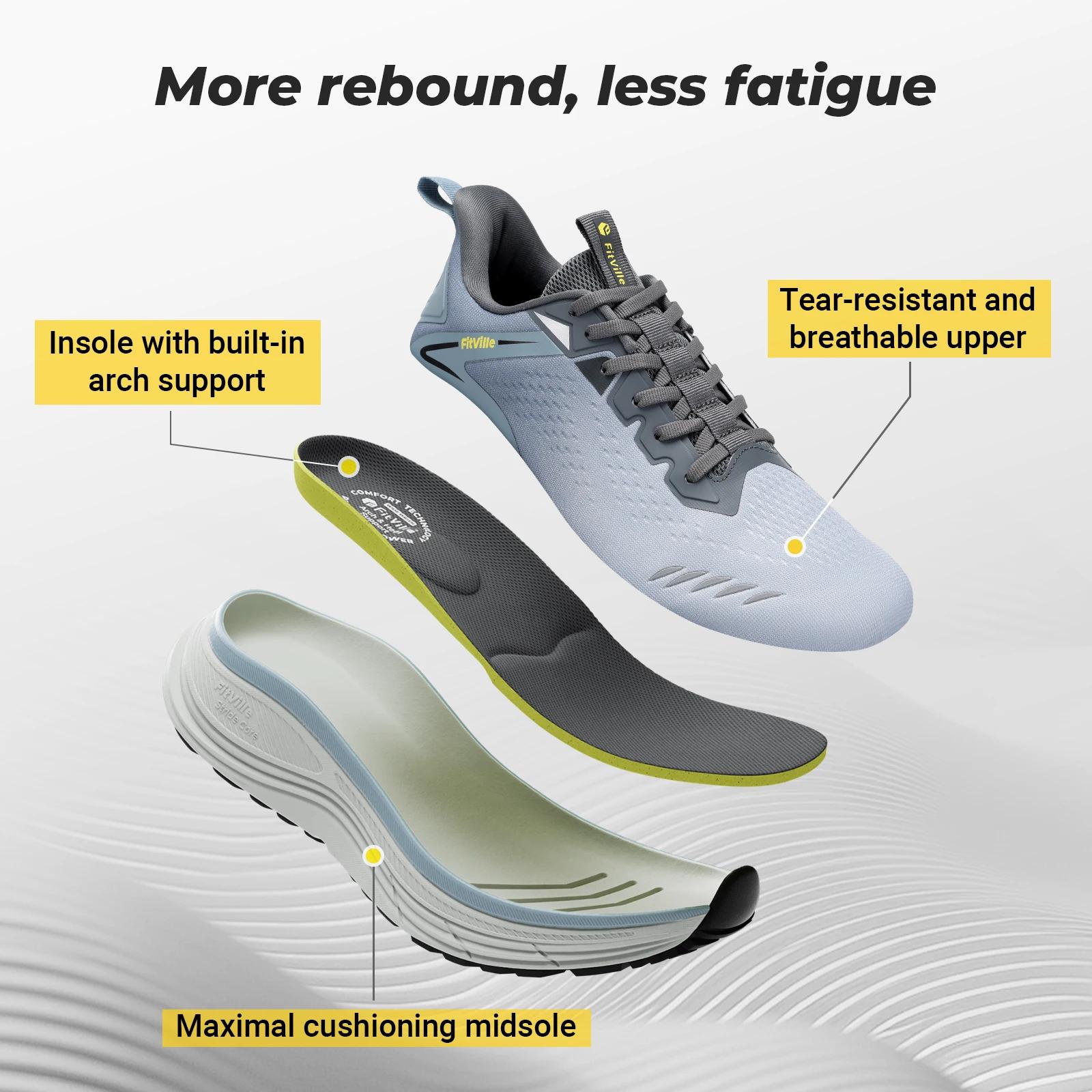 Fittington chaussures de marche pour hommes pour chaussures de course larges et rembourrées chaussur