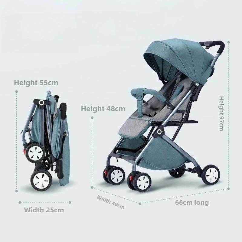 2025 nouvelle poussette bébé haute vue peut s'asseoir ou s'allonger, poussette bébé légère et pliabl