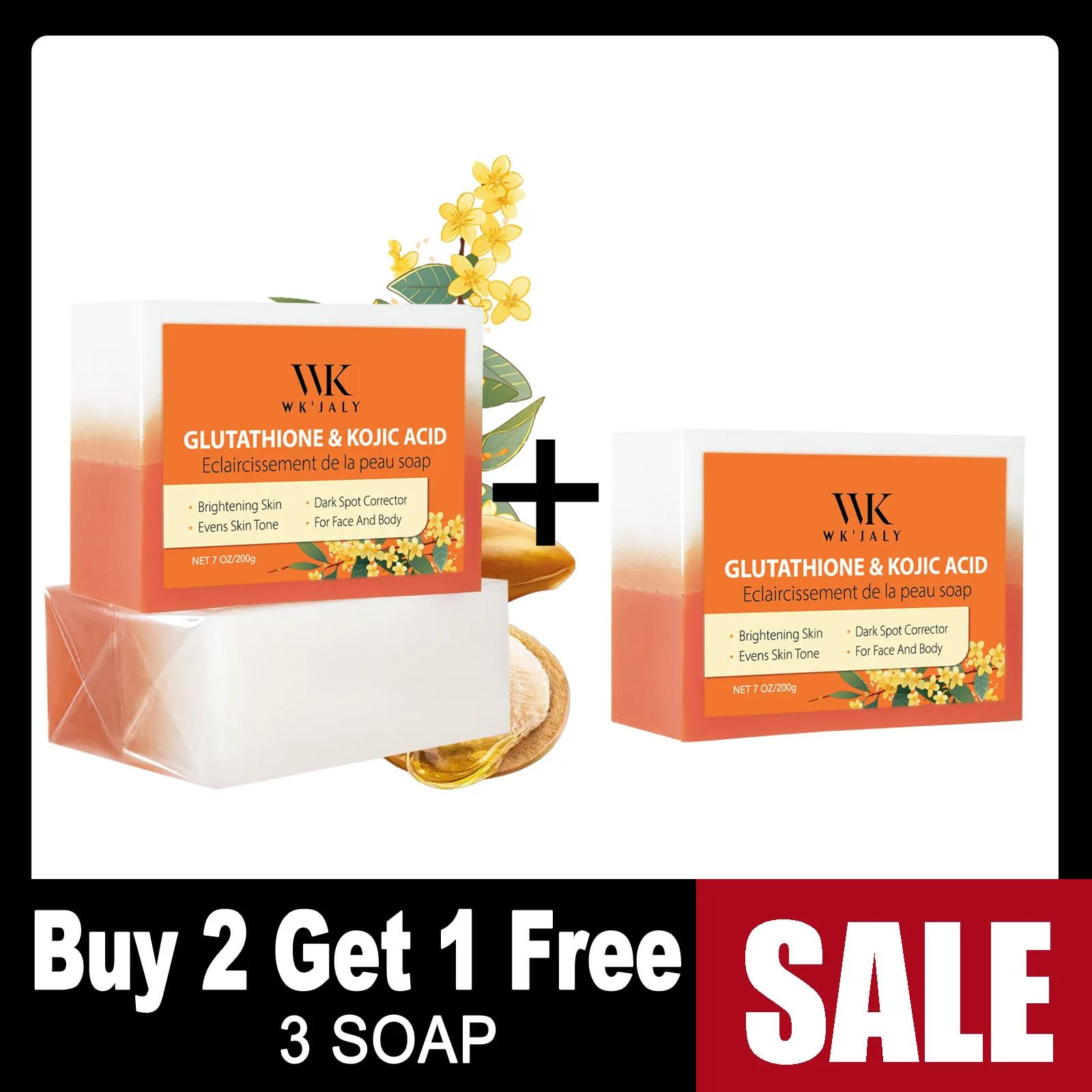 Savon blanchissant à l'acide kojique WK JALY, avec glutathion, vitamine C, correcteur de taches brun