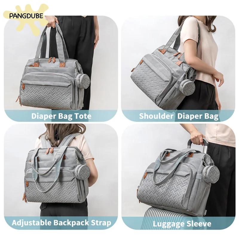 PANGDUpun-Sacs à couches avec sac à sucette pour papa, sac à dos spinal pour voyage, sac à dos maman