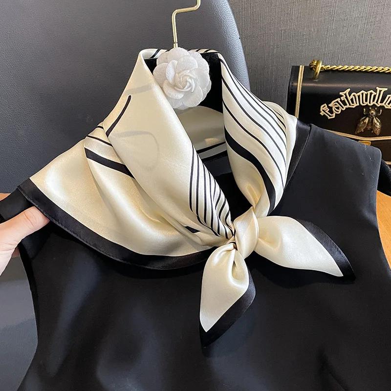 Group châle injSquare design pour femme, écharpe pour femme, ruban de cheveux, marque de luxe, bande