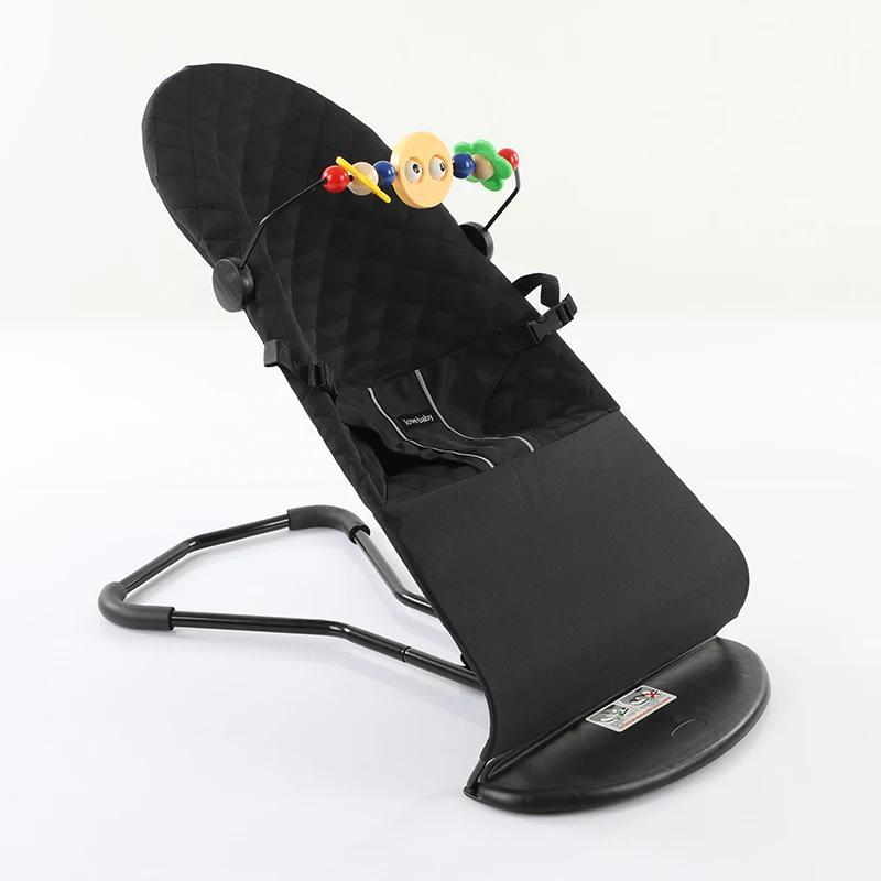 Chaise à bascule pliable pour bébé, avec jouets, siège videur réglable avec housse en tissu, chaise