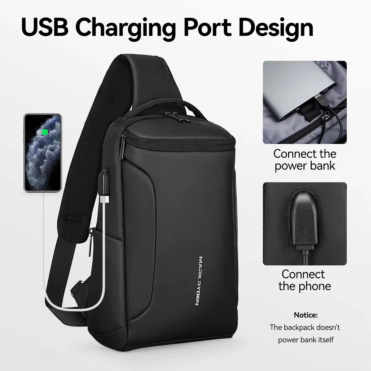 MARK RYDEN Sac à bandoulière grande capacité pour homme Sac à bandoulière de voyage adapté au coussi