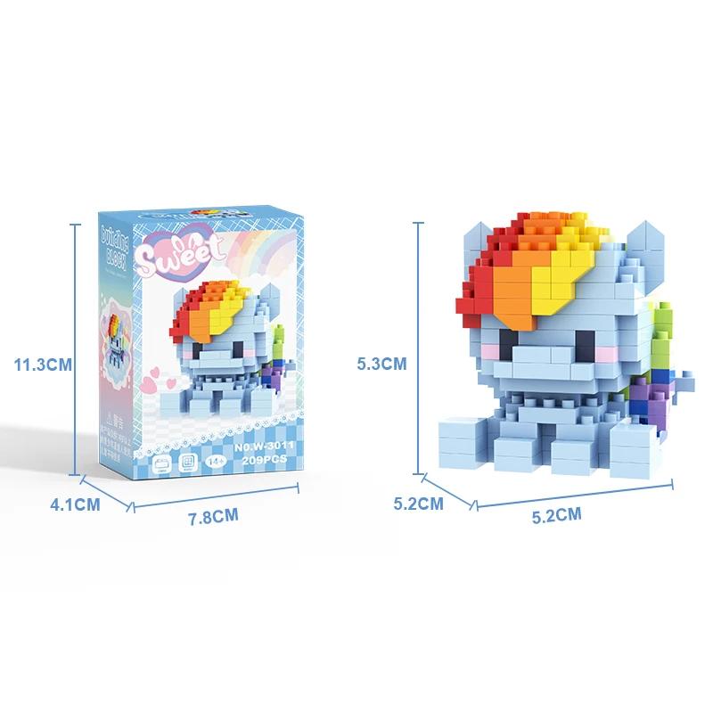 Blocs de construction My Little Pony Lega Equestria pour filles, blocs de construction scintillants,