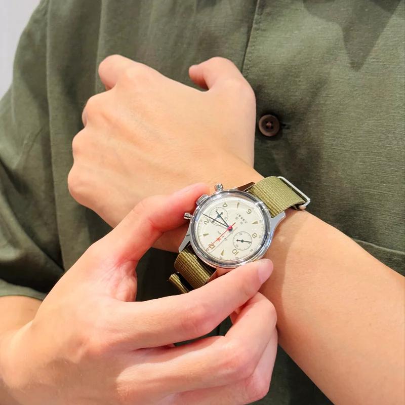 Seaghydr-Montre Pilote Mécanique ST1901 Édition Internationale pour Homme, Montre-Bracelet Chronogra