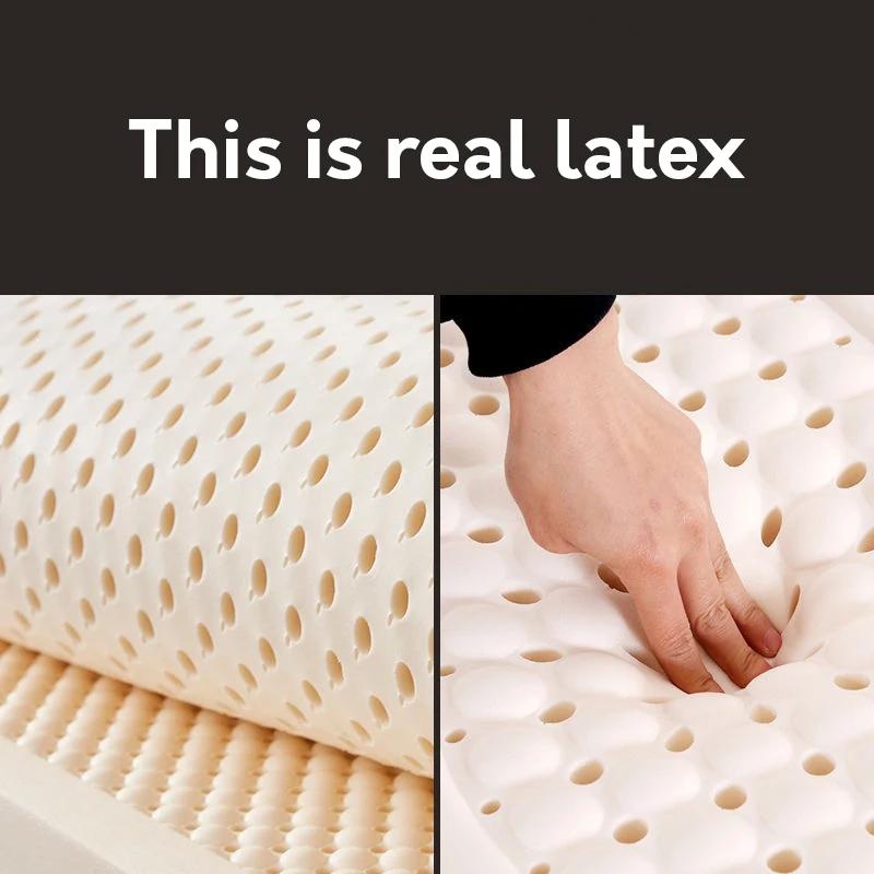 Matelas en latex naturel 100% thaïlandais avec housse, matelas en caoutchouc naturel pur, lit épais