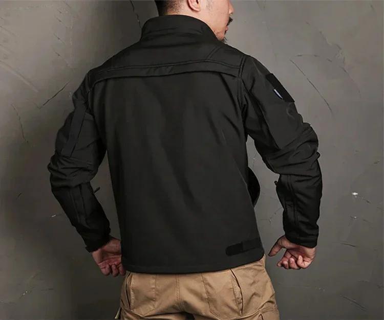 DulShlavabo-Veste coupe-vent à coque souple pour homme avec plusieurs poches, manteau coupe-vent, do