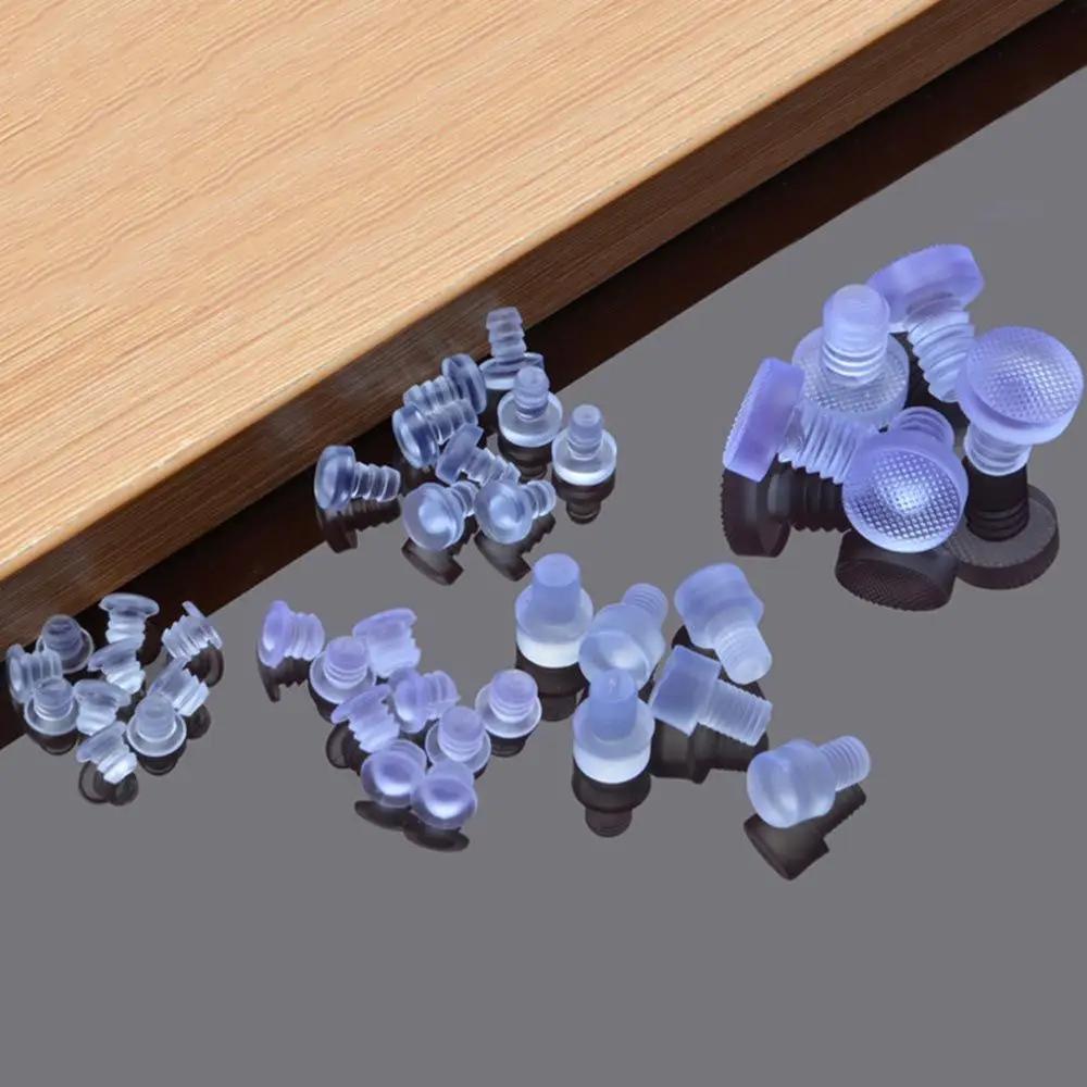 Bouchons de trou de vis en caoutchouc transparent, anti-collision, pare-chocs de porte d'armoire int