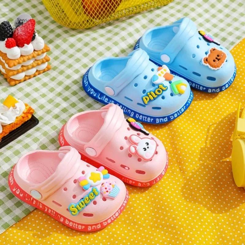 Pantoufles de jardin d'été pour enfants, chaussures pour garçons et filles, sandales de plage légère