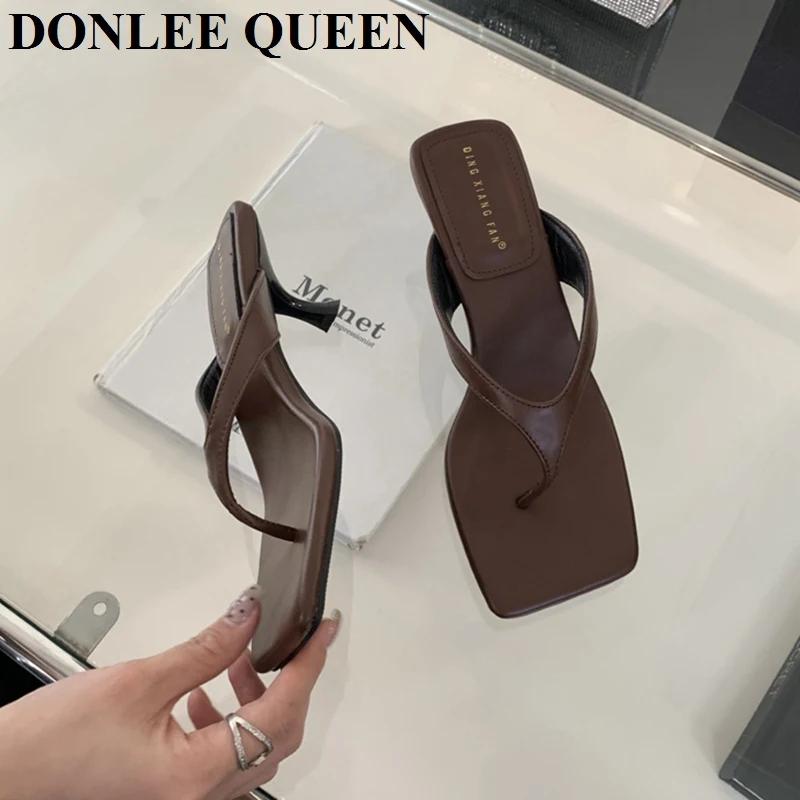 Pantoufles à talons hauts pour femmes, chaussures à enfiler, sandales à bande étroite, pantoufles dé