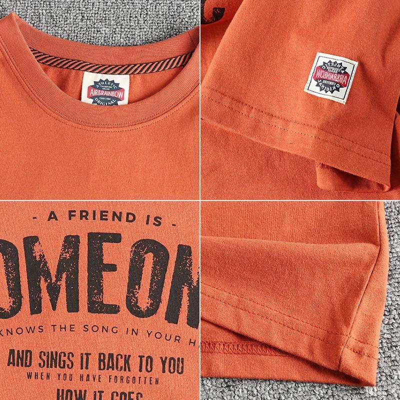 T-shirt à Manches Courtes et Col Rond pour Homme, Style Rétro Américain, Lettres Imprimées, Simple,