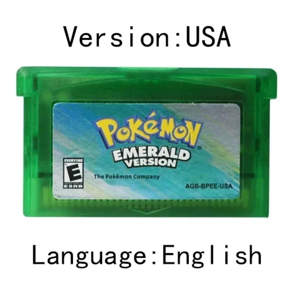 Cartouche de jeu vidéo GBA populaire des états-unis, carte de Console, série Pokemon, émeraude, feui