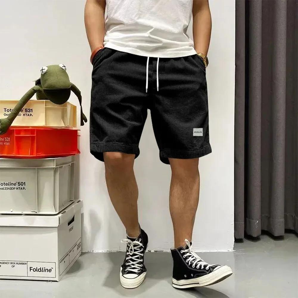 Short d'été en velours côtelé pour hommes, pantalon court Baggy, ample, basket-ball, pantalon de sur