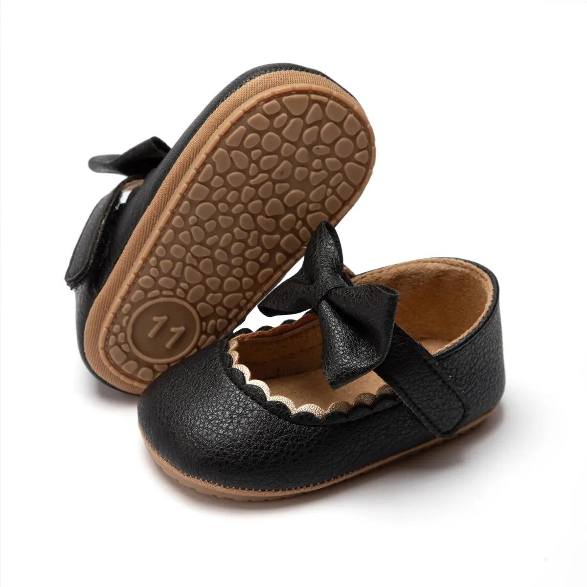 MRovior-Chaussures à semelle en caoutchouc pour bébés filles, chaussures CPull pour bébés filles, nœ