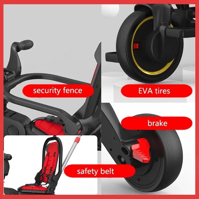 IMBABY Tricycle poussette 5-en-1 pour enfants | Auvent réglable et poignée de poussée | Vélo évo